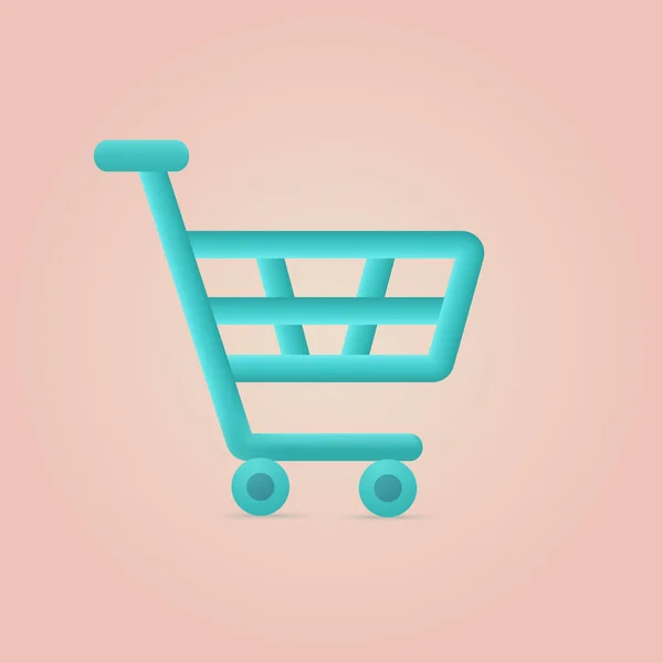 Shopping Cart Cartoon Style Icon Векторная Иллюстрация — стоковый вектор