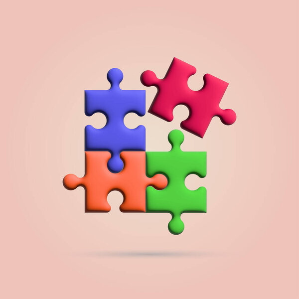 3d puzzle pieces. Vector illustration