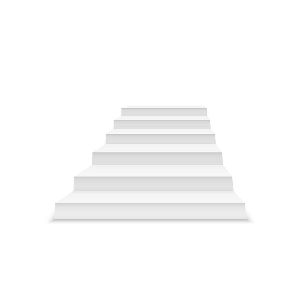 White stairs realistic illustration. Vector illustration
