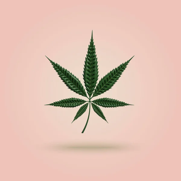 Marihuána Levél Orvosi Kannabisz Vektorillusztráció — Stock Vector