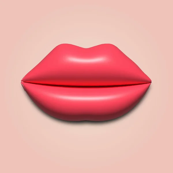 Realistische Rosa Lippen Vektorillustration — Stockvektor
