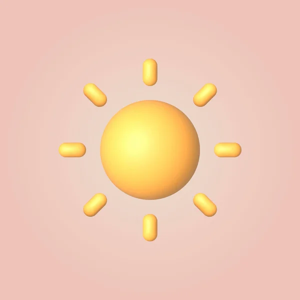 Мультфильм Стиль Желтого Солнца Значок Векторная Иллюстрация — стоковый вектор