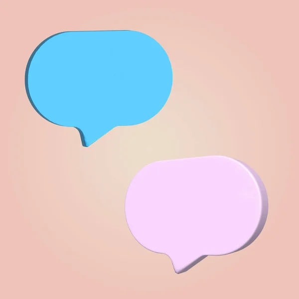 Blue Pink Speech Bubbles Vector Illustration — Stock Vector