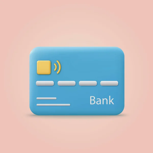 Carta Credito Stile Cartone Animato Concetto Operazioni Bancarie Illustrazione Vettoriale — Vettoriale Stock