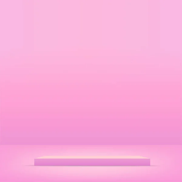 Fondo Abstracto Con Podio Color Rosa Para Presentación Ilustración Vectorial — Vector de stock