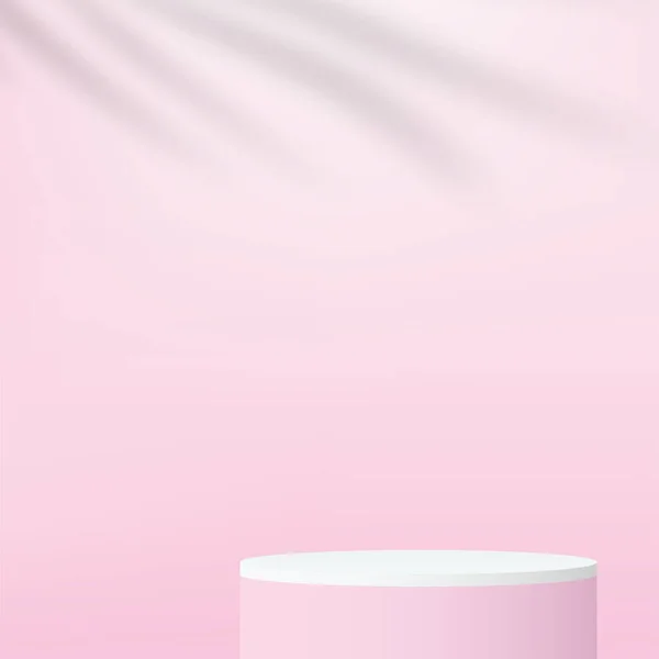 Fondo Abstracto Con Podio Color Rosa Para Presentación Ilustración Vectorial — Vector de stock