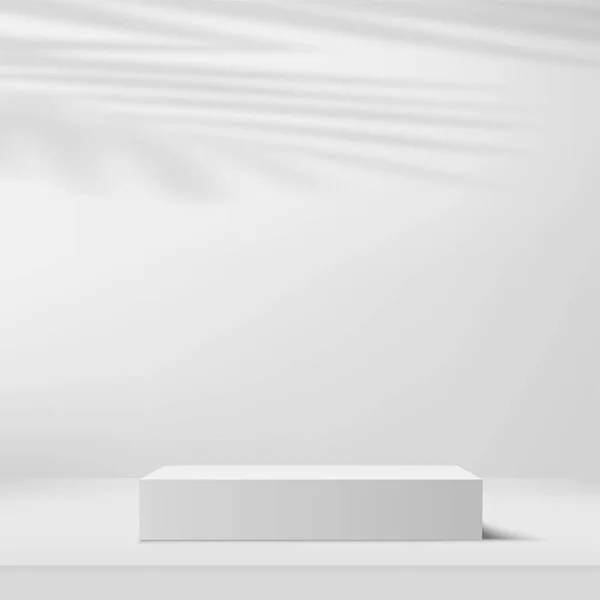 White Podium White Background Product Presentation Vector Illustration — Vector de stock