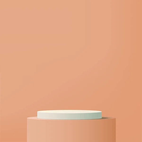 Crème Kleur Podium Minimale Crème Kleur Muur Scène Podium Minimale — Stockvector