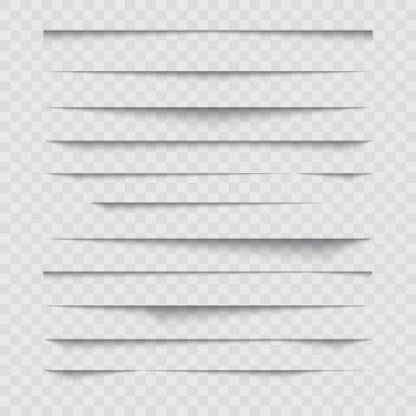 A set of corner shadows for sheets of paper, banners, and posters. Vector illustration