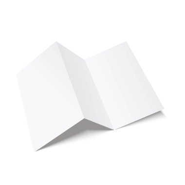Blank white folder brochure template mockup. Vector illustration