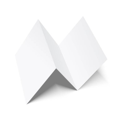 Blank white folder brochure template mockup. Vector illustration