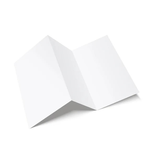 Blank White Folder Brochure Template Mockup Vector Illustration — Vector de stock