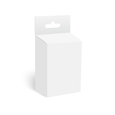 3d cardboard packaging gift box with handle. Vector illustration