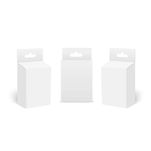 Cardboard Packaging Gift Box Handle Vector Illustration — Vetor de Stock