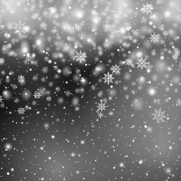 Fondo Navidad Año Nuevo Con Copos Nieve Que Caen Aislados — Vector de stock