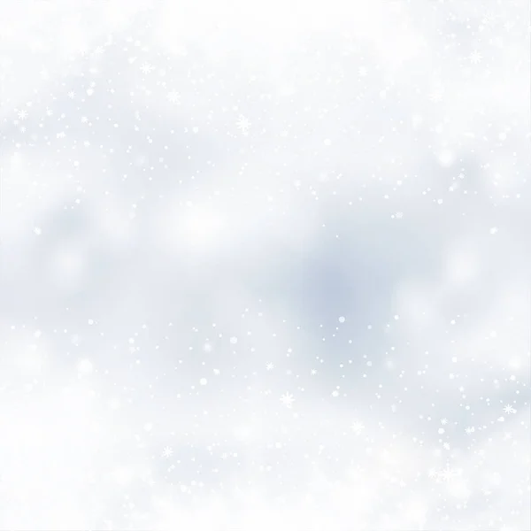 Gott Nytt Eller Jul Himmel Bakgrund Med Fallande Snöflingor Vektorillustration — Stock vektor