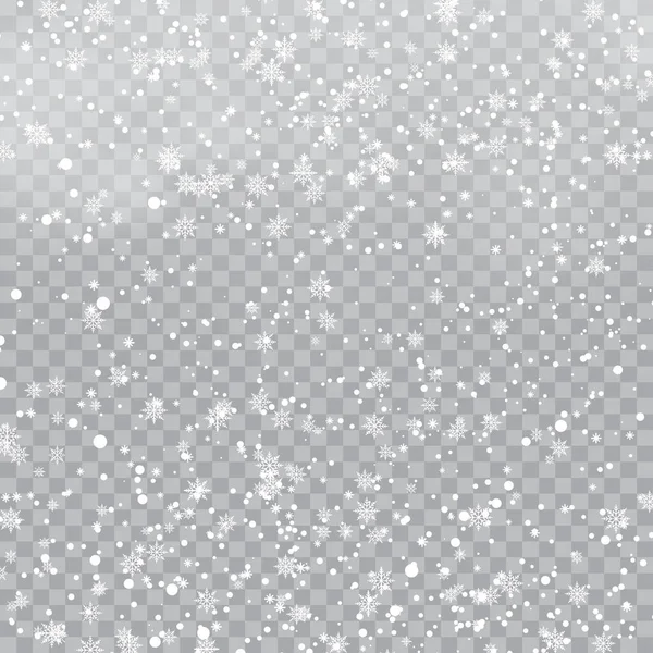 Новым Годом Рождеством Открытка Падающими Снежинками Прозрачном Фоне Векторная Иллюстрация — стоковый вектор