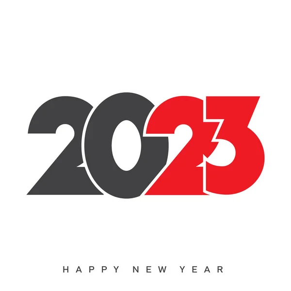 2023 Bonne Année Joyeux Noël Carte Avec Texte Noir Rouge — Image vectorielle
