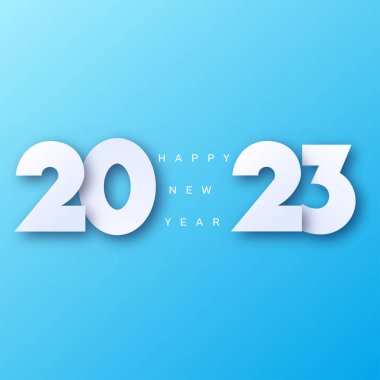 2023 Mutlu Yıllar ve Mutlu Noeller kartı. Vektör illüstrasyonu