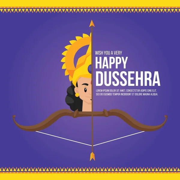 横幅设计祝你拥有一个非常快乐的杜塞赫拉印第安人节模板 — 图库矢量图片