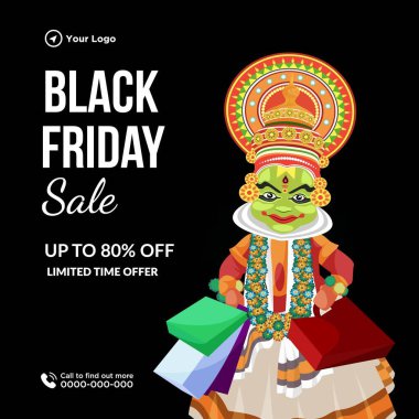 Sınırlı süre için pankart tasarımı Kara Cuma satış şablonu sunar.