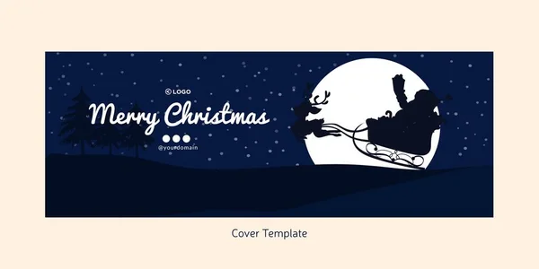 Cover Page Template Merry Christmas Festival — Stock Vector