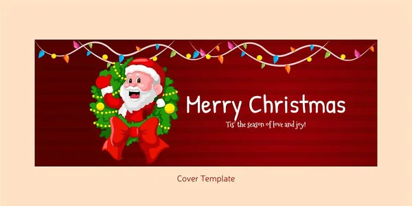 Cover Page Template Merry Christmas Festival — Stock Vector