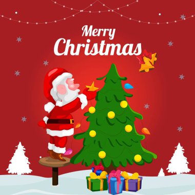 Mutlu Noeller çizgi film şablonunun pankart tasarımı.