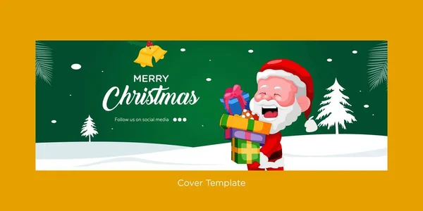 Cover Page Merry Christmas Festival Template — Stock Vector