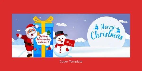 Festive Elegant Merry Christmas Cover Page Template Design — Stock Vector