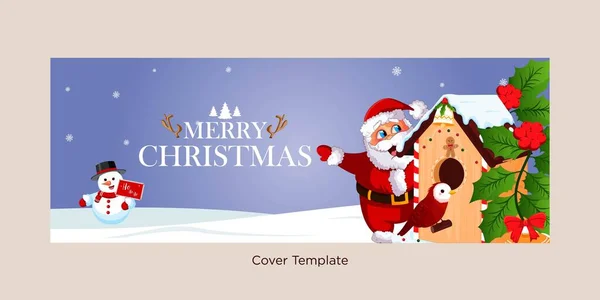 Festive Elegant Merry Christmas Cover Page Template Design — Stock Vector