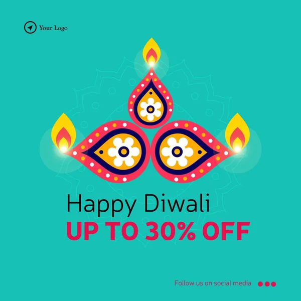 Best Offer Happy Diwali Banner Design Template — Stock Vector