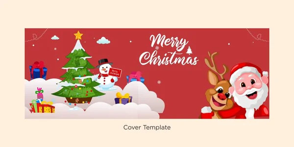 Creative Cover Page Merry Christmas Festival Tempate — Stock Vector