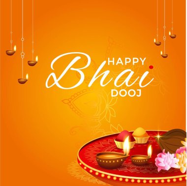 Hint festivalinin yaratıcı pankart tasarımı Mutlu bhai dooj şablonu.