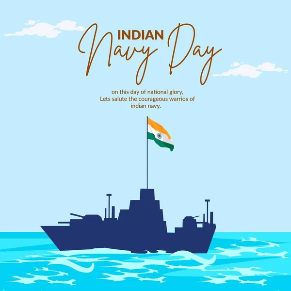 Banner Design Indian Navy Day Template — Stock Vector