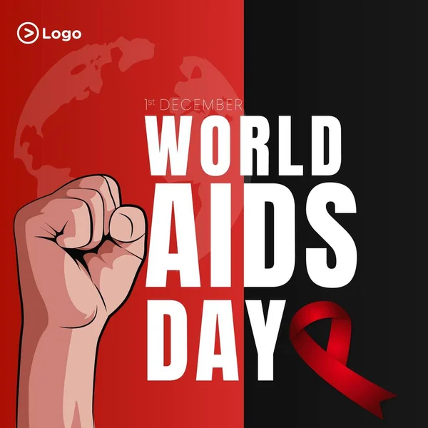 世界艾滋病日模板的横幅设计 — 图库矢量图片