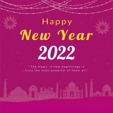 Mutlu yeni yıl afiş tasarım şablonu.