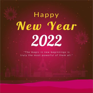 Mutlu yeni yıl afiş tasarım şablonu.