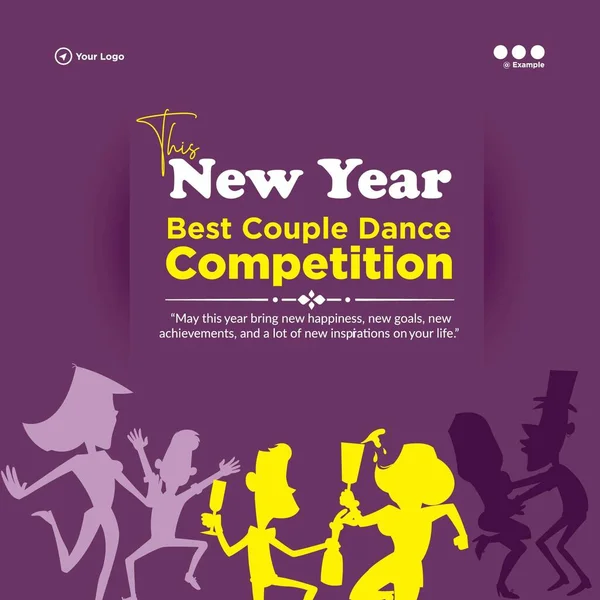 New Year Best Couple Competition Banner Design Template — Vettoriale Stock