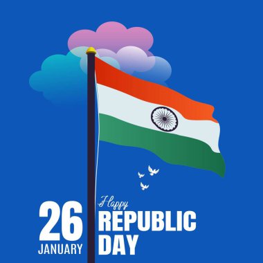 Banner design of happy republic day template.