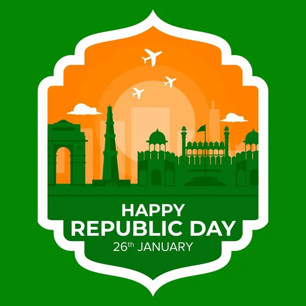 Banner Design Happy Republic Day Template — 图库矢量图片