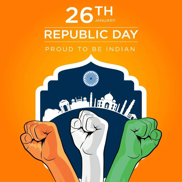 Banner Design Happy Republic Day Template — Stockvektor