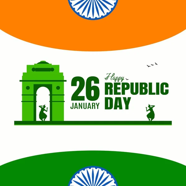 Banner Design Happy Republic Day Template — стоковый вектор