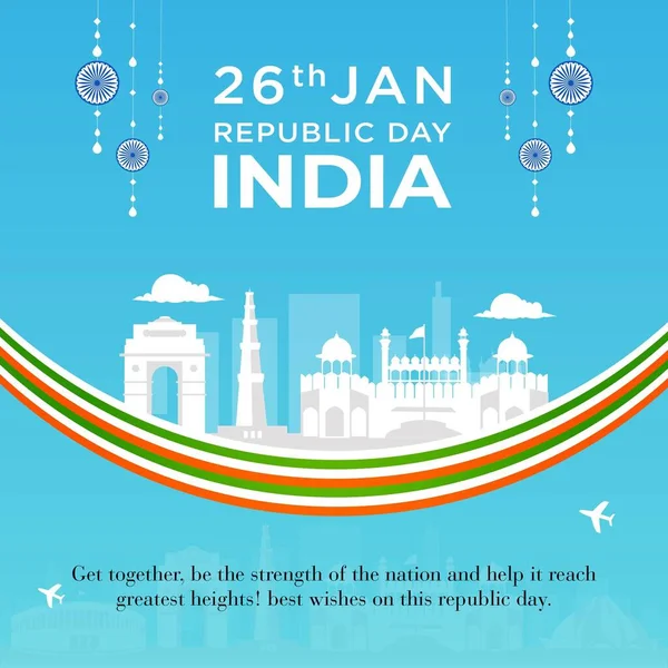 Banner Design Happy Republic Day Template — стоковый вектор