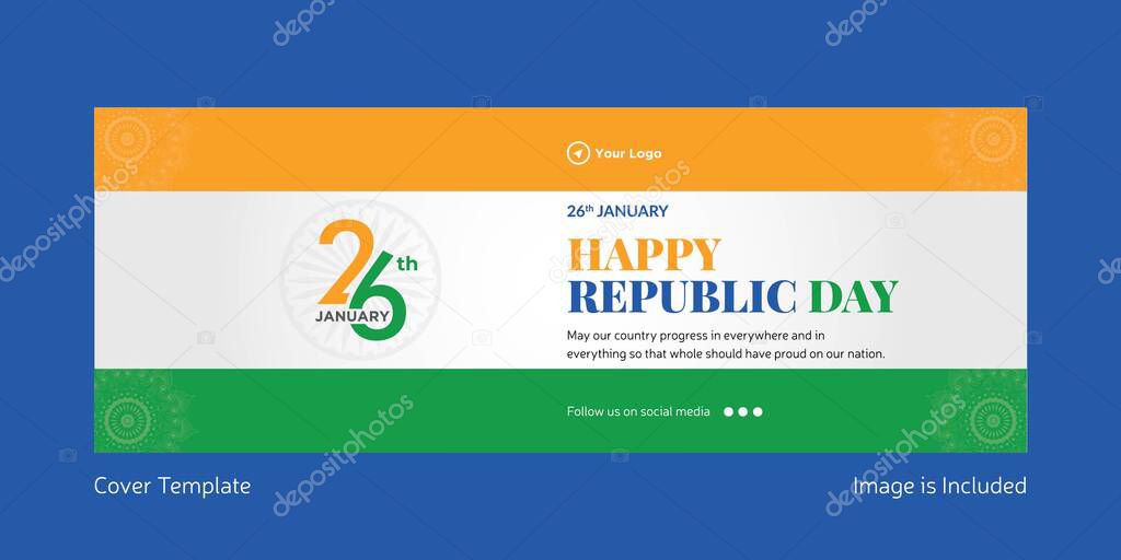 Happy republic day cover page design template.