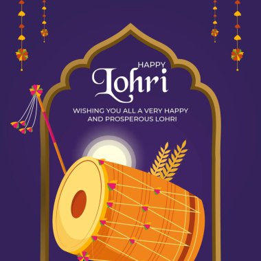 Banner design of happy lohri template. 