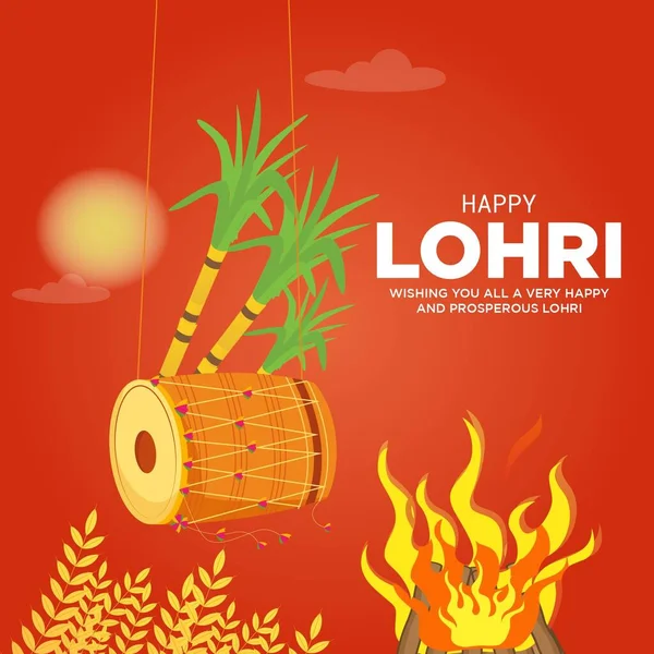 Banner Design Happy Lohri Template — стоковый вектор