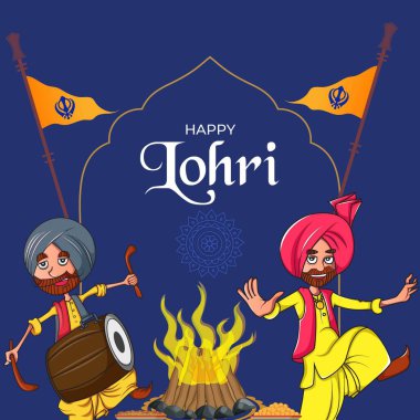 Banner design of happy lohri template.