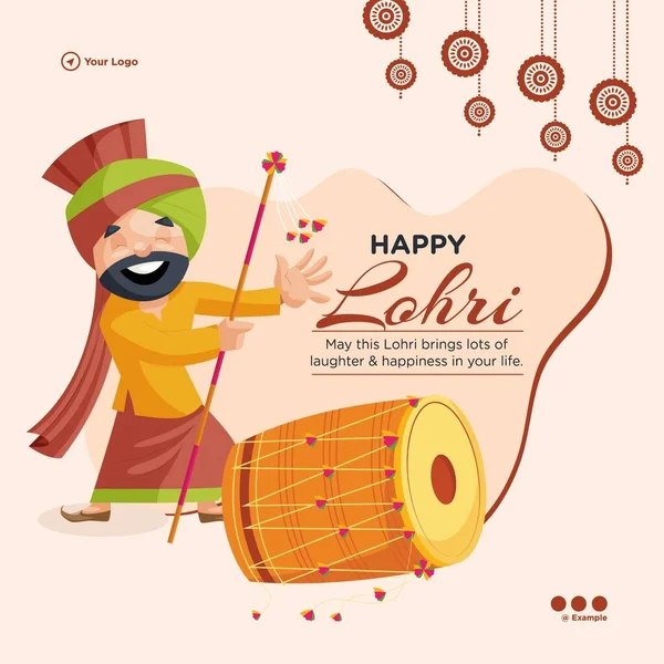 Banner Design Indian Festival Happy Lohri Template — стоковый вектор