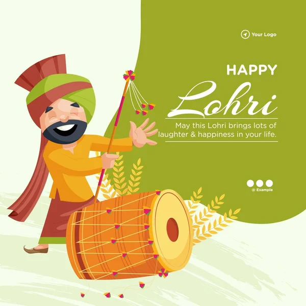 Banner Design Indian Festival Happy Lohri Template — стоковый вектор